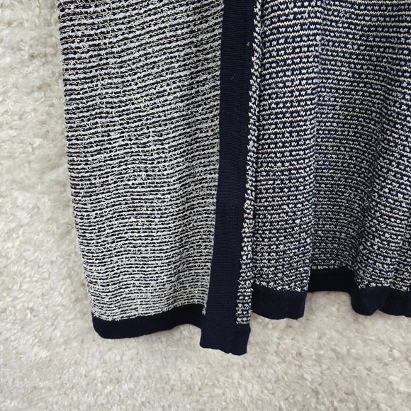 St John Open Cardigan Womens Medium Black Gray Short Sleeve Sweater Sequins READ - Picture 2 of 13